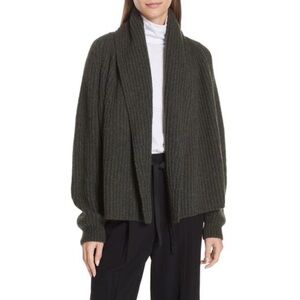 VINCE Oversize Shawl Collar Cardigan In Forest